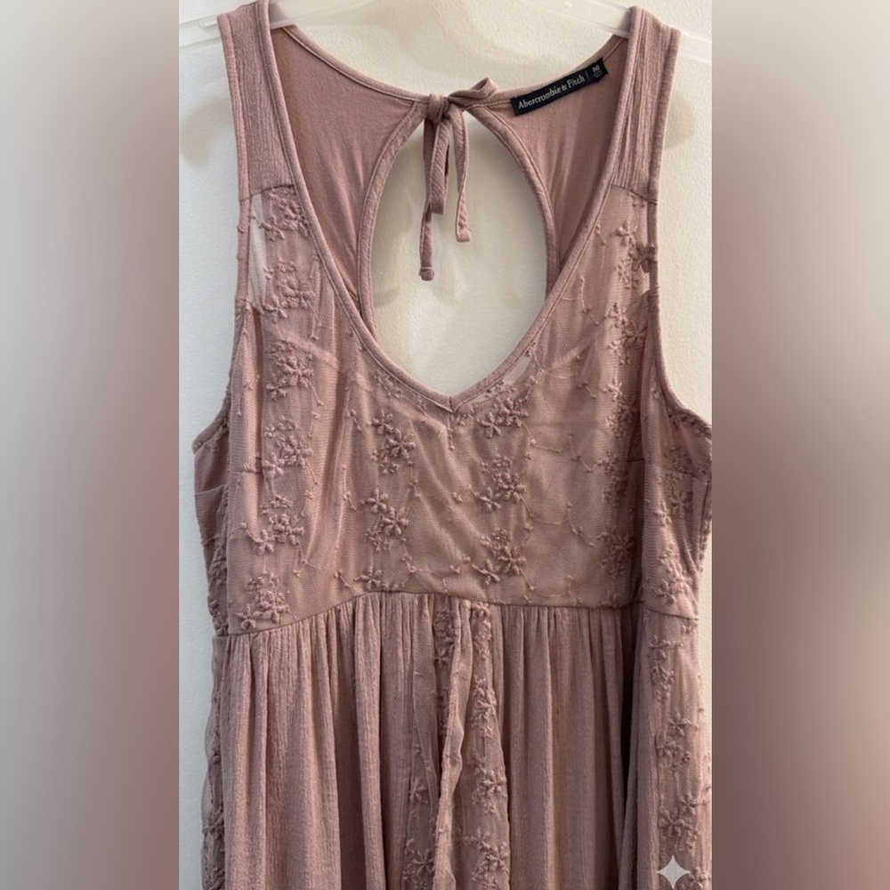 Abercrombie & Fitch Boho Embroidered Lace Mini Dress M - Picture 2 of 14